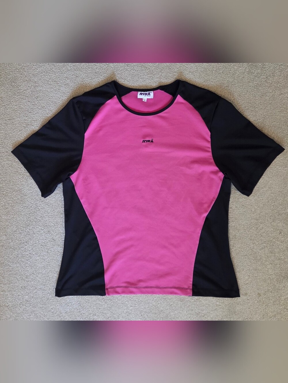 Ryka Plus Size 2X Black & Pink Activewear Top